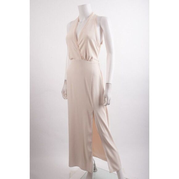 Zara Womens Slip Dress Maxi Ivory Ecru V-Neck Size S Semi sheer 7969/027 NWT - Picture 5 of 7